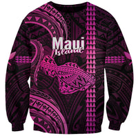 Polynesian Pride Hawaiian Islands Sweatshirt Maui Map Pink Kanaka With Kakau - Wonder Print Shop