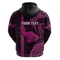 Custom Hawaiian Islands Hoodie Maui Map Pink Kanaka With Kakau - Wonder Print Shop