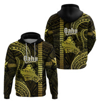 Polynesian Pride Hawaiian Islands Hoodie Oahu Map Yellow Kanaka With Kakau - Wonder Print Shop