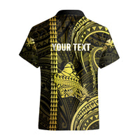 Personalised Hawaiian Islands Hawaiian Shirt Oahu Map Yellow Kanaka With Kakau - Wonder Print Shop