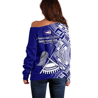 Polynesian Pride American Samoa Off Shoulder Sweater July 4 Independence Day - Wonder Print Shop