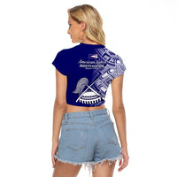 Polynesian Pride American Samoa Raglan Cropped T Shirt July 4 Independence Day - Wonder Print Shop