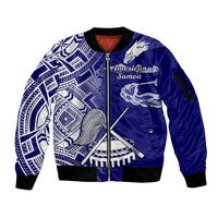 Polynesian Pride American Samoa Sleeve Zip Bomber Jacket July 4 Independence Day - Wonder Print Shop
