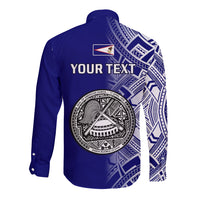 Personalised American Samoa Long Sleeve Button Shirt July 4 Independence Day - Wonder Print Shop