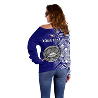 Personalised American Samoa Off Shoulder Sweater July 4 Independence Day - Wonder Print Shop