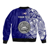 Personalised American Samoa Sleeve Zip Bomber Jacket July 4 Independence Day - Wonder Print Shop