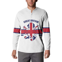 Custom Great Britain Hockey Button Sweatshirt 2025 Go Champions