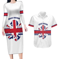 Custom Great Britain Hockey Couples Matching Long Sleeve Bodycon Dress and Hawaiian Shirt 2025 Go Champions