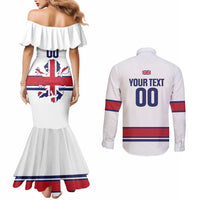 Custom Great Britain Hockey Couples Matching Mermaid Dress and Long Sleeve Button Shirt 2025 Go Champions