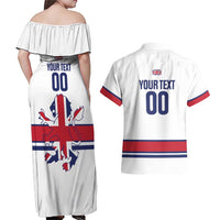 Custom Great Britain Hockey Couples Matching Off Shoulder Maxi Dress and Hawaiian Shirt 2025 Go Champions