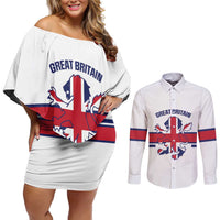 Custom Great Britain Hockey Couples Matching Off Shoulder Short Dress and Long Sleeve Button Shirt 2025 Go Champions