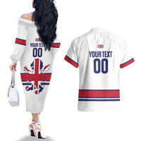 Custom Great Britain Hockey Couples Matching Off The Shoulder Long Sleeve Dress and Hawaiian Shirt 2025 Go Champions