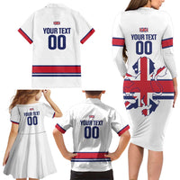 Custom Great Britain Hockey Family Matching Long Sleeve Bodycon Dress and Hawaiian Shirt 2025 Go Champions