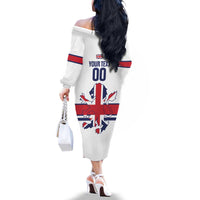 Custom Great Britain Hockey Family Matching Off The Shoulder Long Sleeve Dress and Hawaiian Shirt 2025 Go Champions