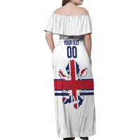 Custom Great Britain Hockey Family Matching Off Shoulder Maxi Dress and Hawaiian Shirt 2025 Go Champions