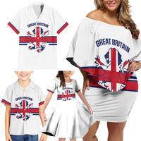 Custom Great Britain Hockey Family Matching Off Shoulder Short Dress and Hawaiian Shirt 2025 Go Champions