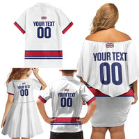 Custom Great Britain Hockey Family Matching Off Shoulder Short Dress and Hawaiian Shirt 2025 Go Champions