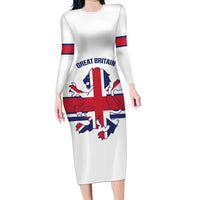 Custom Great Britain Hockey Long Sleeve Bodycon Dress 2025 Go Champions