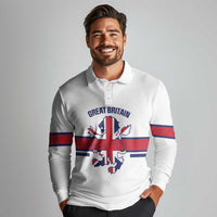 Custom Great Britain Hockey Long Sleeve Polo Shirt 2025 Go Champions