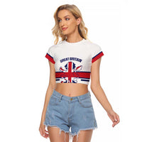 Custom Great Britain Hockey Raglan Cropped T Shirt 2025 Go Champions