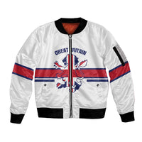 Custom Great Britain Hockey Sleeve Zip Bomber Jacket 2025 Go Champions