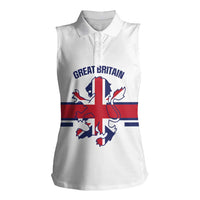 Custom Great Britain Hockey Women Sleeveless Polo Shirt 2025 Go Champions