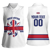 Custom Great Britain Hockey Women Sleeveless Polo Shirt 2025 Go Champions