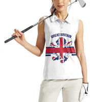 Custom Great Britain Hockey Women Sleeveless Polo Shirt 2025 Go Champions