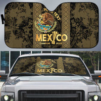 Custom Mexico Football Auto Sun Shade 2025 El Tri Champions Gold Color - Wonder Print Shop