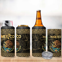 Custom Mexico Football 4 in 1 Can Cooler Tumbler 2025 El Tri Champions Gold Color - Wonder Print Shop