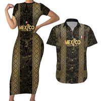 Custom Mexico Football Couples Matching Short Sleeve Bodycon Dress and Hawaiian Shirt 2025 El Tri Champions Gold Color - Wonder Print Shop