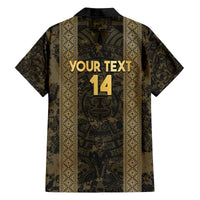 Custom Mexico Football Family Matching Off The Shoulder Long Sleeve Dress and Hawaiian Shirt 2025 El Tri Champions Gold Color - Wonder Print Shop