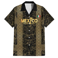 Custom Mexico Football Family Matching Short Sleeve Bodycon Dress and Hawaiian Shirt 2025 El Tri Champions Gold Color - Wonder Print Shop