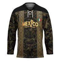 Custom Mexico Football Hockey Jersey 2025 El Tri Champions Gold Color - Wonder Print Shop