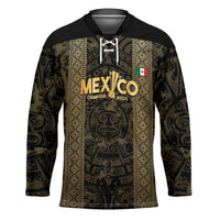 Custom Mexico Football Hockey Jersey 2025 El Tri Champions Gold Color - Wonder Print Shop