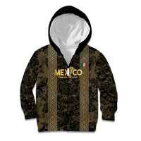 Custom Mexico Football Kid Hoodie 2025 El Tri Champions Gold Color - Wonder Print Shop