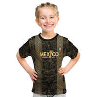 Custom Mexico Football Kid T Shirt 2025 El Tri Champions Gold Color - Wonder Print Shop
