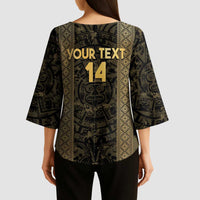 Custom Mexico Football Kimono Sleeve Blouse 2025 El Tri Champions Gold Color - Wonder Print Shop