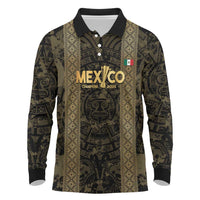 Custom Mexico Football Long Sleeve Polo Shirt 2025 El Tri Champions Gold Color - Wonder Print Shop