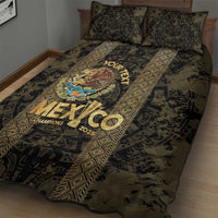 Custom Mexico Football Quilt Bed Set 2025 El Tri Champions Gold Color - Wonder Print Shop