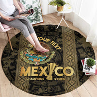 Custom Mexico Football Round Carpet 2025 El Tri Champions Gold Color - Wonder Print Shop