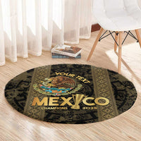 Custom Mexico Football Round Carpet 2025 El Tri Champions Gold Color - Wonder Print Shop