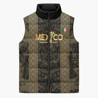 Custom Mexico Football Sleeveless Puffer Jacket 2025 El Tri Champions Gold Color - Wonder Print Shop
