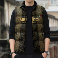 Custom Mexico Football Sleeveless Puffer Jacket 2025 El Tri Champions Gold Color - Wonder Print Shop