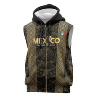 Custom Mexico Football Sleeveless Zip Hoodie 2025 El Tri Champions Gold Color - Wonder Print Shop
