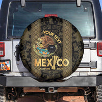 Custom Mexico Football Spare Tire Cover 2025 El Tri Champions Gold Color - Wonder Print Shop