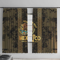 Custom Mexico Football Window Curtain 2025 El Tri Champions Gold Color - Wonder Print Shop