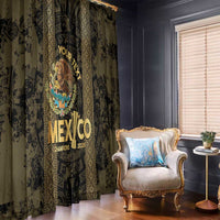 Custom Mexico Football Window Curtain 2025 El Tri Champions Gold Color - Wonder Print Shop