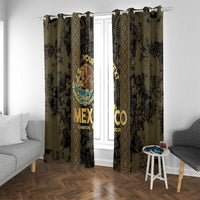 Custom Mexico Football Window Curtain 2025 El Tri Champions Gold Color - Wonder Print Shop