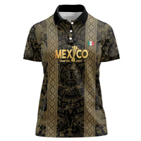 Custom Mexico Football Women Polo Shirt 2025 El Tri Champions Gold Color - Wonder Print Shop